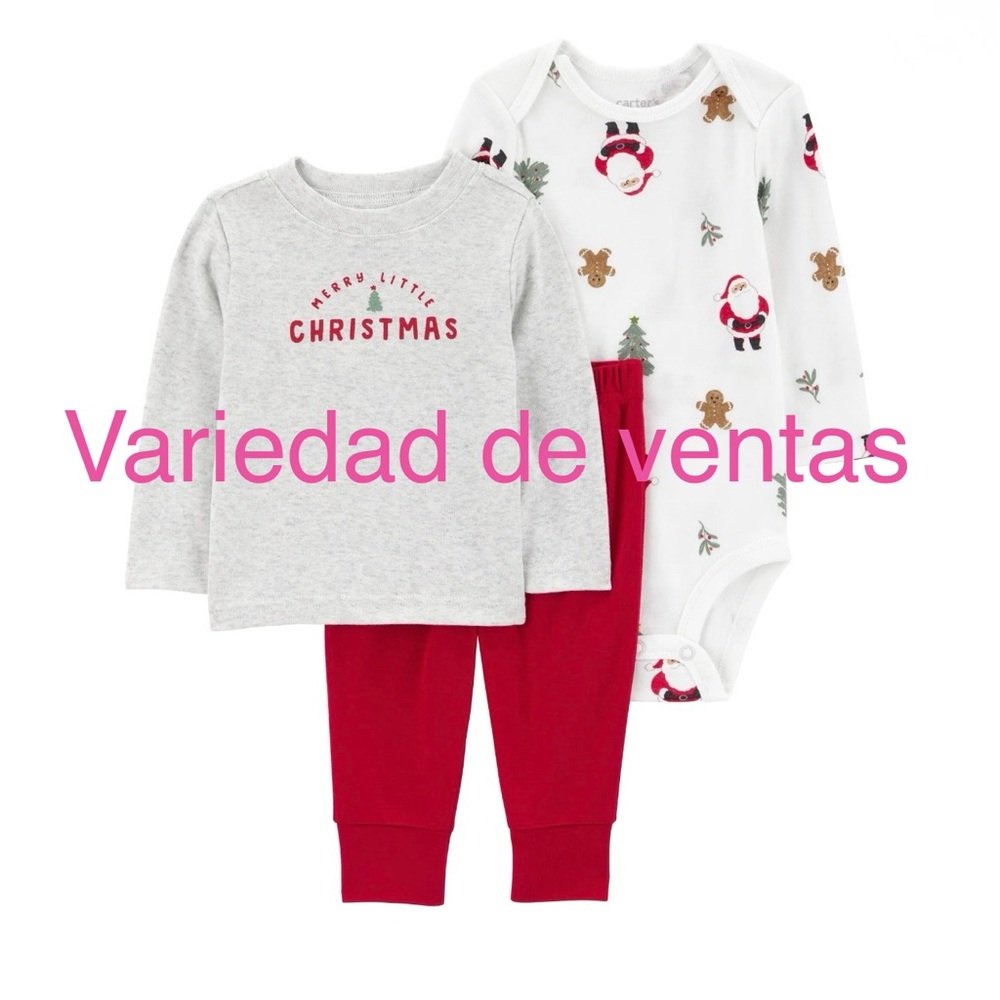 Christmas Kids Pajama Set - Gray and Red